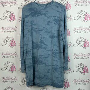 Miiyu sweater dress long tie dye vision modal tencel Blue Long Sleeve Shirt